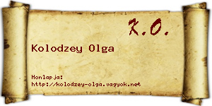 Kolodzey Olga névjegykártya