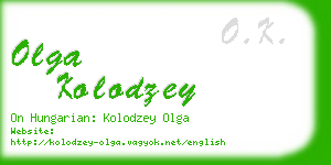 olga kolodzey business card